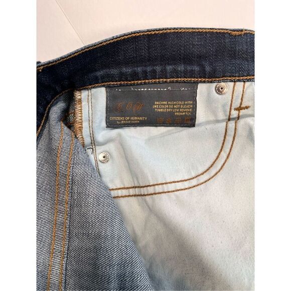 Citizens of Humanity Elson Medium Rise Straight Leg Dark Denim Jean Size 28 EUC - Picture 12 of 13